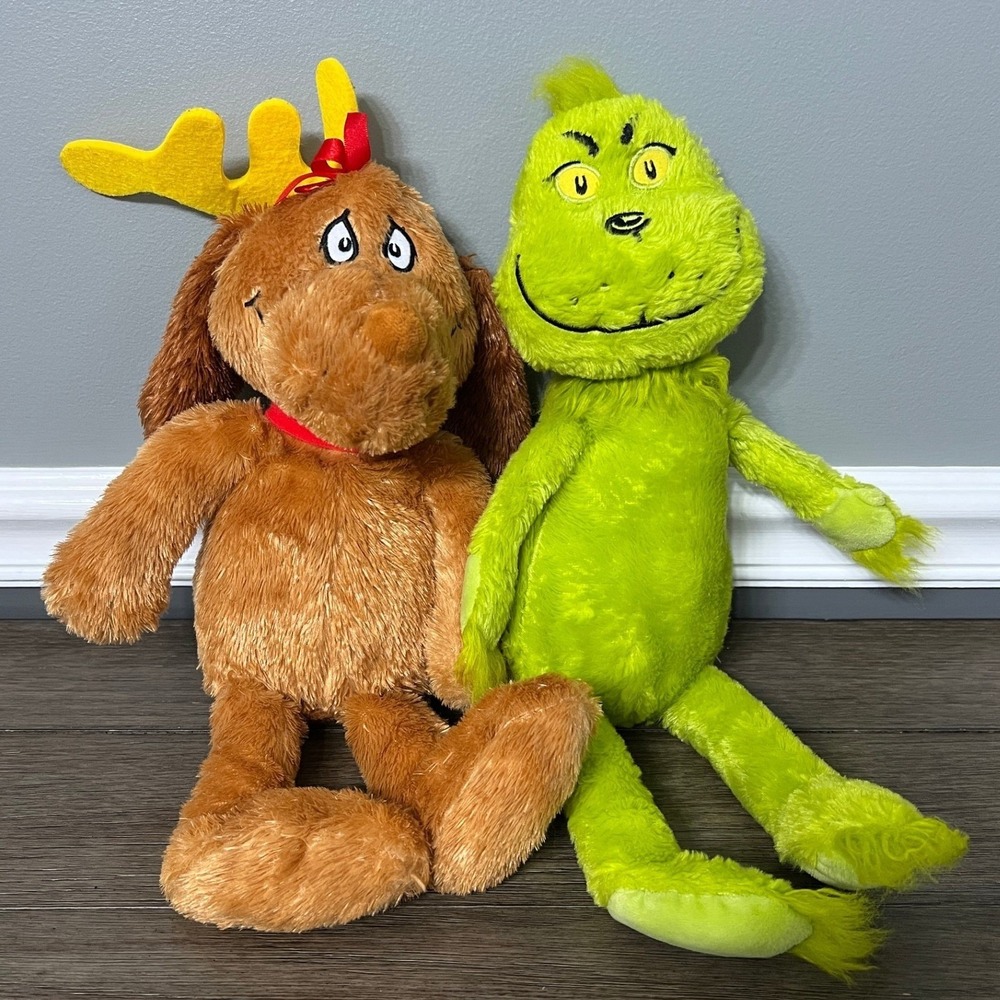 Dr. Seuss The Grinch & Max Dog Plush Kohl's Cares Stuffed Animal Toy Set